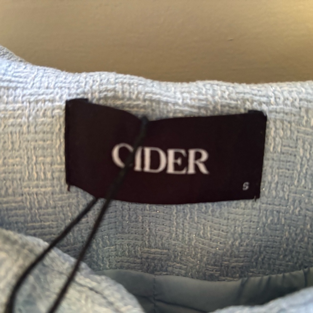 Cider Sky Blue Textured Coat